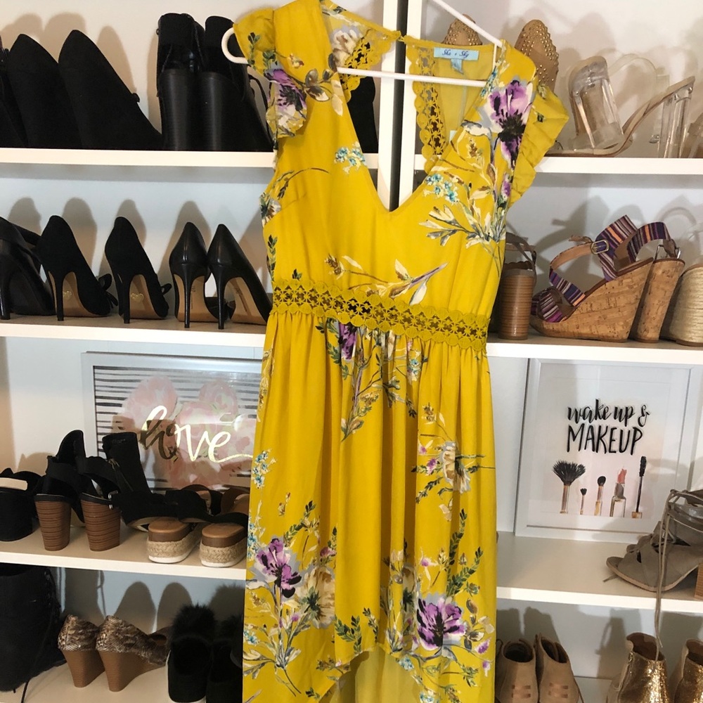 New She and sky hi lo yellow dress